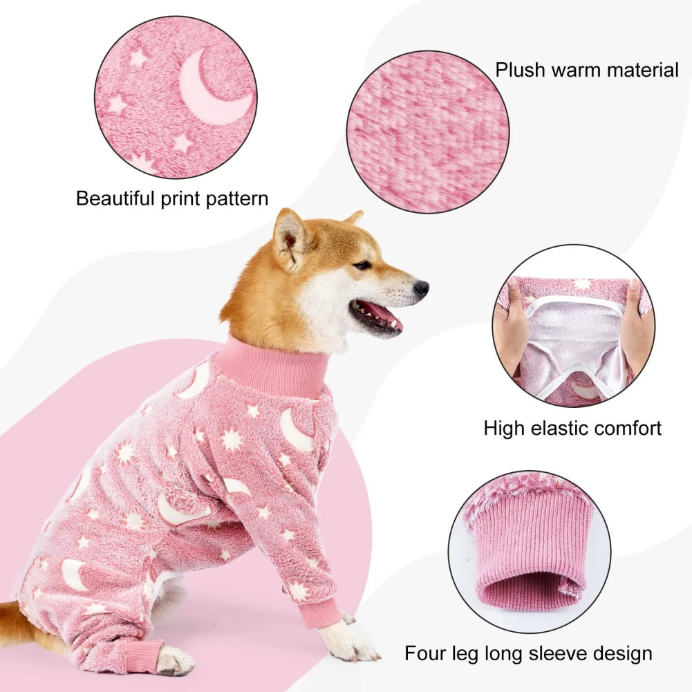 Winter Pet Dog Clothing Flannel Dog Pajamas Medium and Large Dog Pet Pajamas Pet Clothing