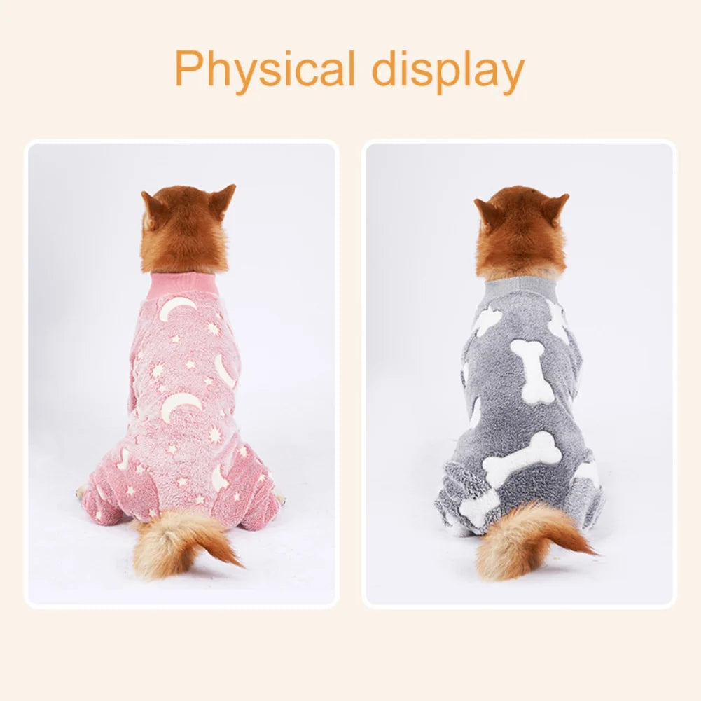 Winter Pet Dog Clothing Flannel Dog Pajamas Medium and Large Dog Pet Pajamas Pet Clothing