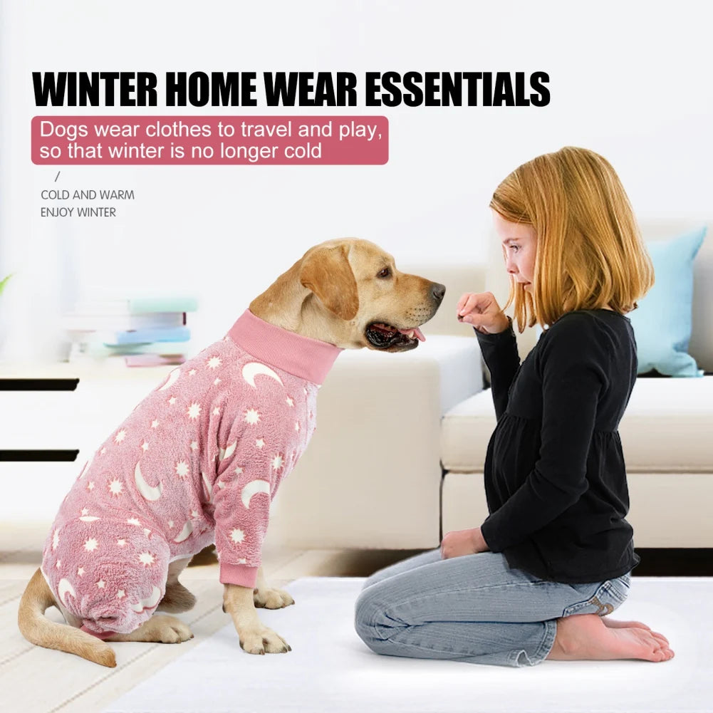 Winter Pet Dog Clothing Flannel Dog Pajamas Medium and Large Dog Pet Pajamas Pet Clothing