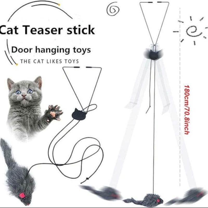 Cat Teaser Toy, 1 Count Mouse Design Hanging Door Toy, Cat Toys, Interactive Pet Toy for Indoor Cats, Valentine'S Day Gift