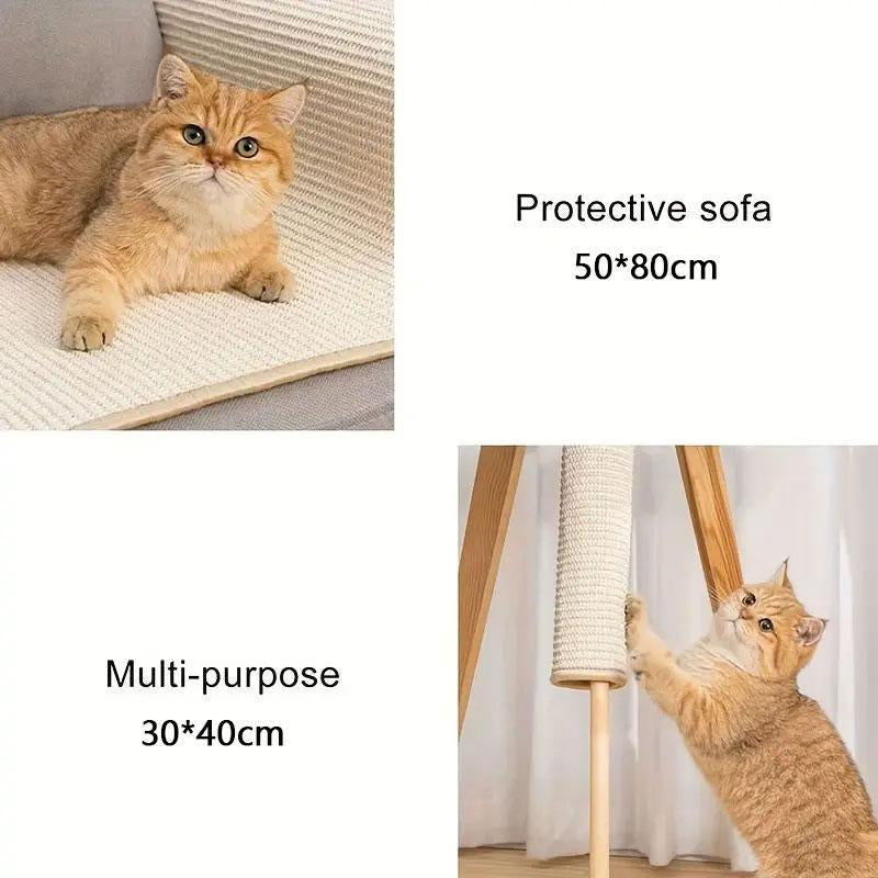 Durable Cat Scratching Pad, Summer Natural Rope Cat Scratcher, Multi-Purpose Dog & Cat Furniture for Pet Care, Pet Supplies, Valentine'S Day Gift, Cat Toys Tools